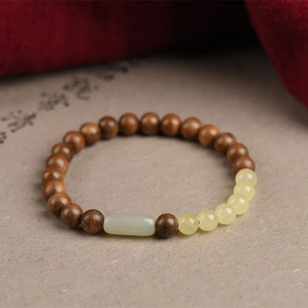 2024 New Fashion Jewelry Hawaiian Sandalwood Jade Elastic Wooden Beads for Women Men