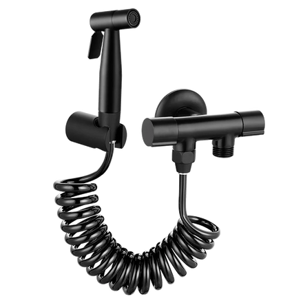 Black Stainless Steel 304 Modern Eco-Friendly Handheld Shattaf Set Bidet Shower Sprayer Kit Toilet Spray Gun with Hose