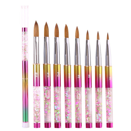 Professional Custom Logo Nail Japan Painting Tool Liquid Flower Handle Pure Kolinsky Acrylic Nail Art Brushes