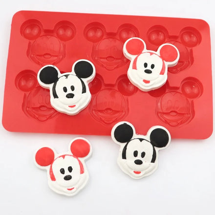 1176 Factory Stock 6 Cavity Mouse Head Shape Silicone Chocolate Mold Silicone Ice Tray Mold Soap Mold Baking Resin Bpa Free