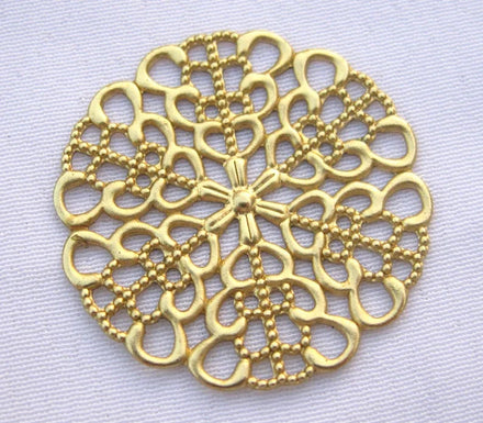Round Brass Stamping 25mm Filigree Findings Jewelry Making Components