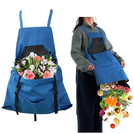 Multi-functional Garden Apron Canvas Storage Bag Fruit and Vegetable Orchard Picking Pocket Multi-purpose Backpack Apron