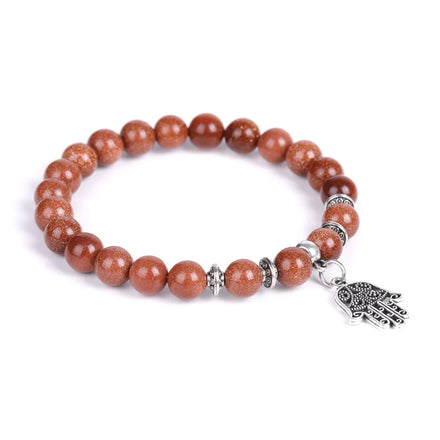 Hot Selling Buddha's Hand Pendant Bracelet Gold Sand Chicken Wing Wood Direct Sales Manufacturer Fashionable Pearl Agate Gift