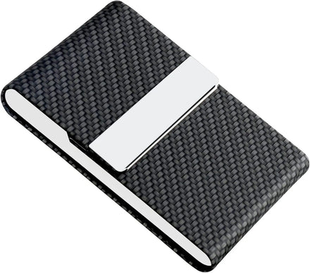 High Quality Metal Slim Name Card Carrier PU Leather Business Card Case Holder with Magnetic for Men or Women