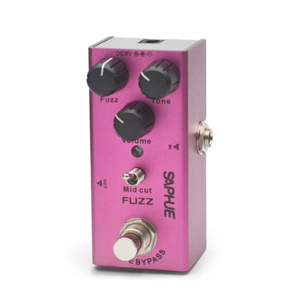 SAPHUE Fuzz Pedal Middle Cut Fuzz/Tone/Volume Konb Effect Pedal Mini Single Type DC 9V True Bypass