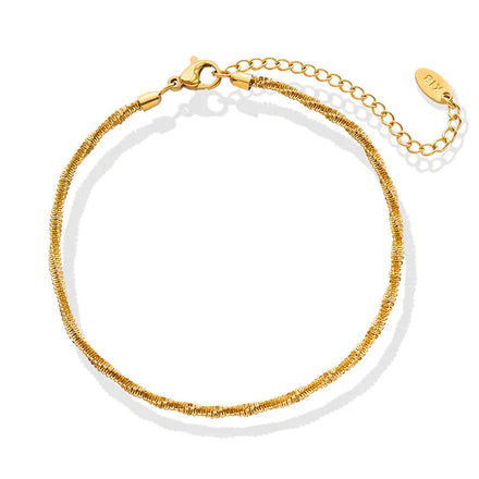 Trendy Anklets Minimalist 18K Real Gold Plated Stainless Steel Sample Twisted Chain Waterproof Anklets for Woman