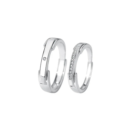 Wedding Gift Luxury Design Zircon Factory Wholesale Mens and Women Wedding Engagement Rings Couple Set 925 Sterling Silver