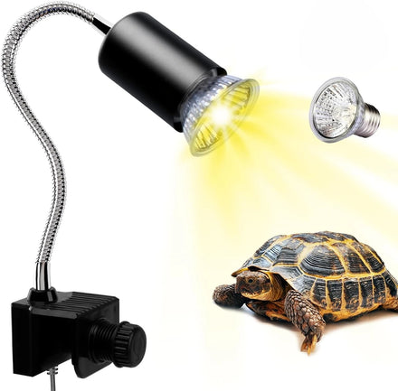 Reptile Heat LampUVA UVB Light for Aquarium Turtle TankBasking Bulb and Swivel Clamp Stand for TortoiseSnakeFrogLizard
