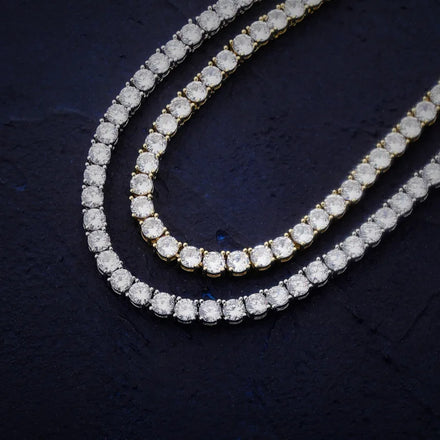 3mm 4mm 5mm Gold Plated Tennis Chain: Hip Hop Iced Out White Gold AAA CZ Jewelry