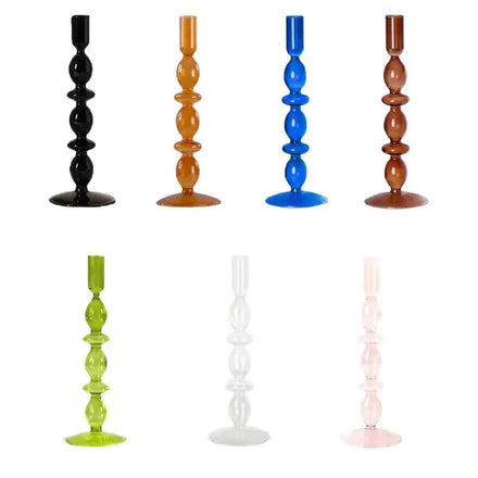 Nordic Light Luxury Dried Flower Desktop Office Decoration Vase Wind Glass Candle Holder