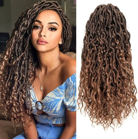Factory Wholesale Goddess Bohemian Boho Braided Dyed High Temperature Synthetic Hair Extensions River Locs Crochet Braids Made