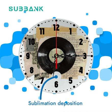 Subbank Sublimation Artware Glass Clock Customizable Photo Printing Transparent Glass Surface Creative Home Decor & Gift