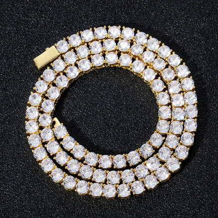 Hip Hop Iced Out Tennis Chain Collection: Gold Plated 3mm 4mm 5mm AAA CZ White Gold