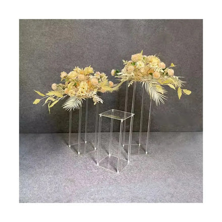 BJ210304-41 100cm Clear Acrylic Plinth Stand Cylinder Pedestals Flower Display Stand for Wedding