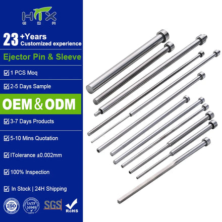 Custom H13 Nitrided Straight Ejector Pin for Die Casting Mold Standard Shoulder Type