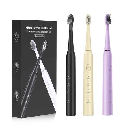 USB Rechargeable Sonic Electric Toothbrush for Adults Sonic Electric Toothbrush Travel Toothbrush with 6 Brush Head 3 Modes