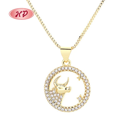 Wholesale Aaa Cubic Zirconia 18K Gold Platedd Chain Animal Jewelry Pendant Wedding Jewelry Gift for Women Necklace