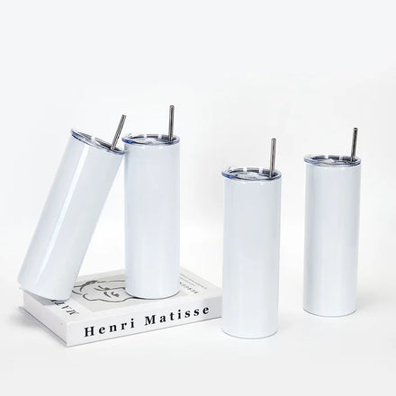 Custom Print Logo 20oz Insulation Stainless Steel Tumbler Heat Sublimation Coating Straight Water Bottle Straw Cup Heat