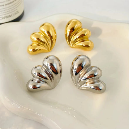 Minimalist Geometry 18k Gold Stainless Steel Three Petal Water Drop Earrings Joyas De Acero Inoxidable Butterfly Earrings
