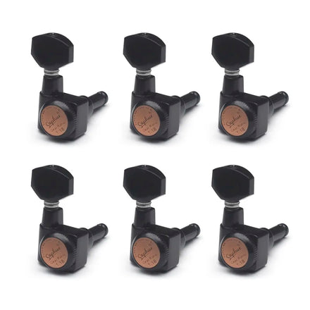 SAPHUE 6 In-line Guitar Locking Tuners Screw-Free 1:18 Locking Tuning Key Pegs Tuners Screw Less for Guitar Black/Gold/Chrome