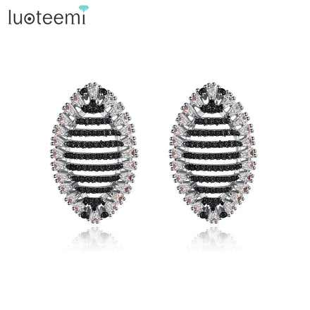 LUOTEEMI Elegant New Earing Fashion Luxury Woman Colorful Statement Zircon Large Charm Lady Vintage Earring
