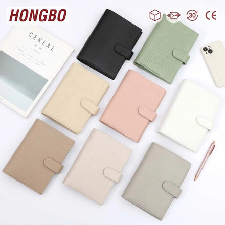 Hongbo Best Selling A6 Lizard Leather Budget Binder Cash Wallet As Money Binder Organizer Agenda Planner with Fly Leaf