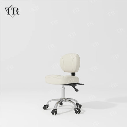 Turri Stock Adjustable Height Contemporary PU Leather Beauty Salon Manicure Nail Chair Brown Makeup Styling Swivel Rolling