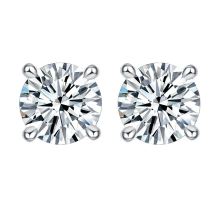 6.5mm Moissanite Gemstone Fashion Earrings Simple Design 18k Gold Plated Round Moissanite Earrings for Men