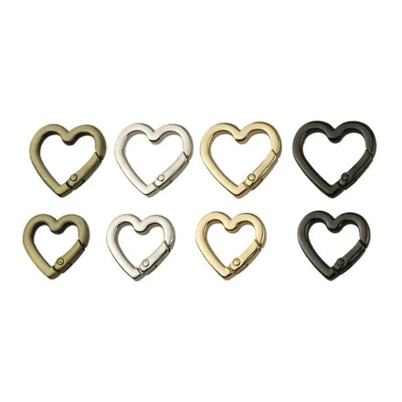 Trendy Luxury Classic Professional Zinc Alloy Open Heart Shaped Spring Ring Charm Connecting Buckle Handbag Luggage Accessories