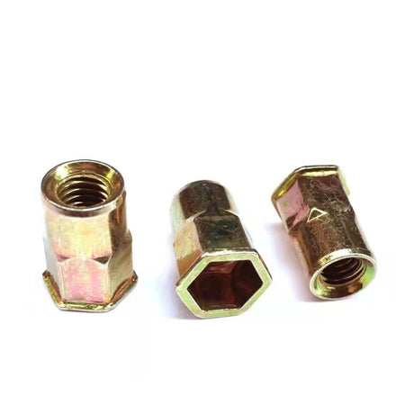 GB / T 17880  Round Head or  Hexagon Head Rivet Nut   Steel Material   Zinc Plated  Blue Color and Yellow Color