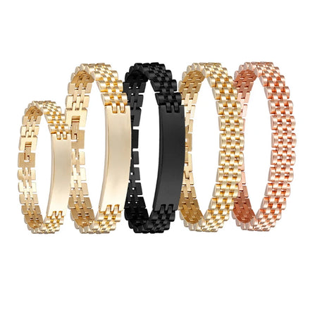 Fatingna Fashion Simple Plated Stainless Steel Watch with Couple Bracelet Wholesale Price Fashion Chain & Link Bracelets