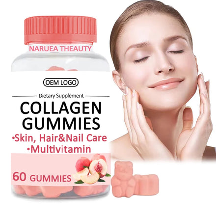 Private Label Collagen Gummies With Biotin Vitamin C for Beauty Women Hair/Nail/Skin Healthy Collagen Gummies