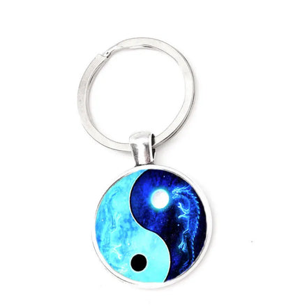 AA0160215 Yin Yang Metal Keyring Chinese Ancient Tai Ji Keychains Classic Car Key Gifts Jewelry