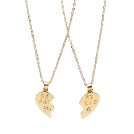 2pcs/pair Multiple Custom Gold/Silver Plated Matching Broken Half Heart Best Friend Necklace Card Steel Couple Necklaces