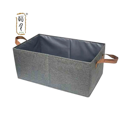 KUYUE Storage Baskets for Shelves Closet Storage Bins Clothes Baskets Frame Closet Bins with Metal Cotton Foldable White Modern