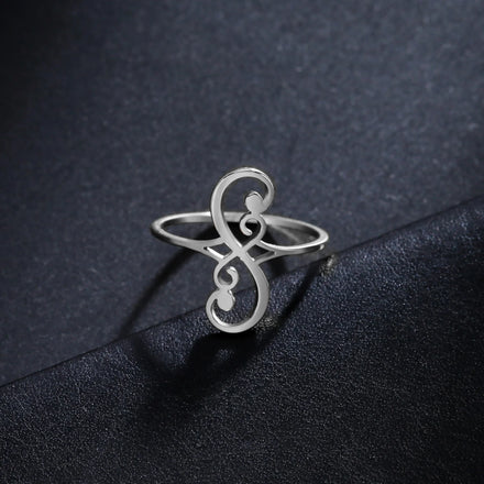 Infinite Symbol Ring Stainless Steel Romantic Endless Love Symbol Finger Ring for Women Wedding Engagement Jewelry Gifts