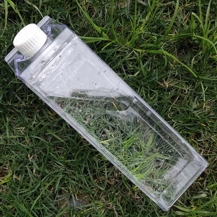 Wholesale Products 1000ml Plastic Pink Transparent Colored Acrylic Milk Box Carton Shaped Water Bottle Milk Bottles 1000ml