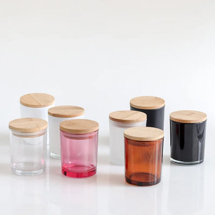 New Design Custom Heat-resistant Straight Side Cylinder Shape Double Wall Tinted Glass Empty Glass Candle Jar with Lids