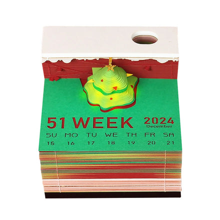 Calendar Custom Logo Gifts Christmas Tree With LED Light 3D Memo Pad Notepad Christmas Ornaments Funny Novelty Gifts Items