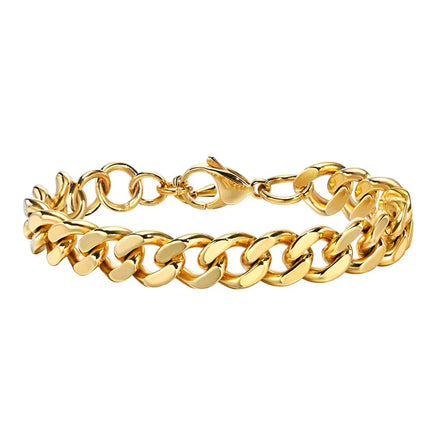 Dainty Non Tarnish Jewelry Bracelet Women 18k Gold Plated Stainless Steel Chunky Chain Bracelets