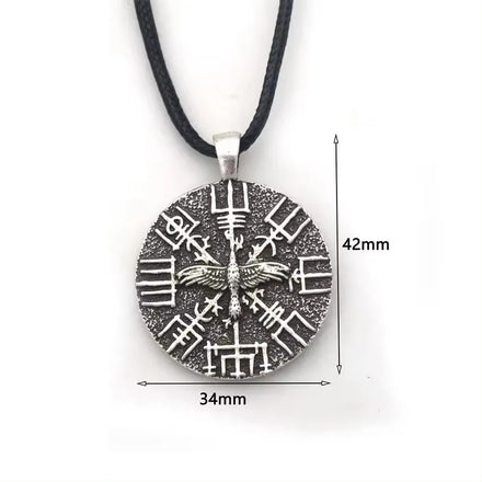 Nordic Animal Amulet Jewelry Odin Raven Vegvisir Compass Retro Nordic Mythology Viking Necklace for Men Women
