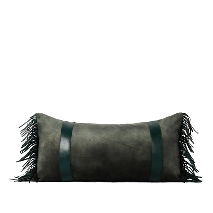 Tiff Home Wholesale Direct Sales 30*70cm Nature Blackish Green Spliced Macrame Meditation Cushion Cover for Home Decor