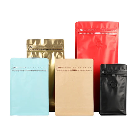 Eight-Seal Side Flat Bottom Zipper Coffee Tea Packing Bags Fast Factory Delivery Aseptic Feature for Coffee Packaging