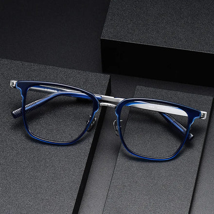 CS80978 Prescription Square Frames Titanium Eyewear Hand Made Textured Unisex Customer Logo Optical Frame