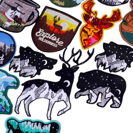 Adventure Travel Embroidered Patches for Clothing Animals Iron on Patches on Clothes Custom Logo Embroidered Patch
