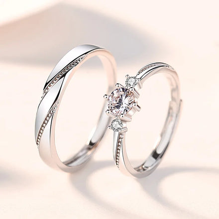 Valentines Gift 925 Sterling Silver Engagement Rings Luxury Wedding Ring Jewelry Cubic Zircon Couple Ring for Lover