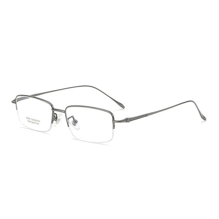 Luxury Business Pure Titanium Half Frame Glasses ultra Light Men Optical Eyeglasses