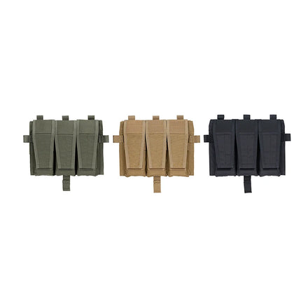 IDOGEAR Triple Mag Pouch Detachable 500D Nylon MolleTactical Front Flap Magazine Pouch for for 5.56mmMags