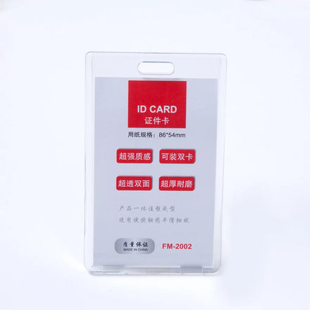 Durable Solid Hard Plastic Office Staff Badge Single or Double Side Transparent PP Material ID Card Holder