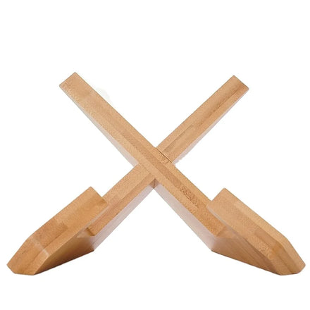 Bamboo and Wood Cookbook Stand Plate Base Kitchen Cookbook Stand Book Reading Wooden Record Stand